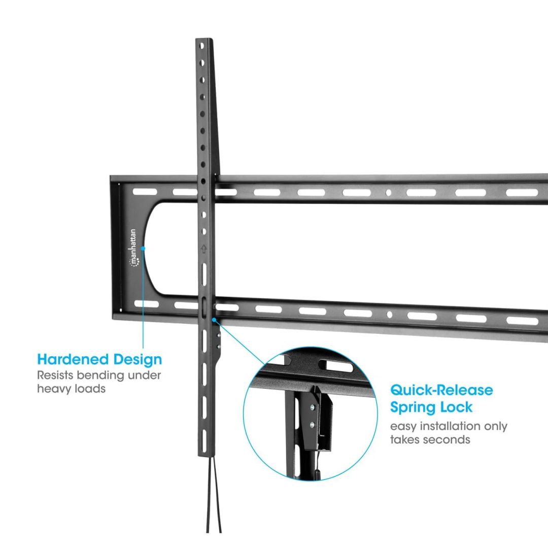 Manhattan Heavy-Duty Low-Profile Large-Screen Fixed TV Wall Mount 60-120