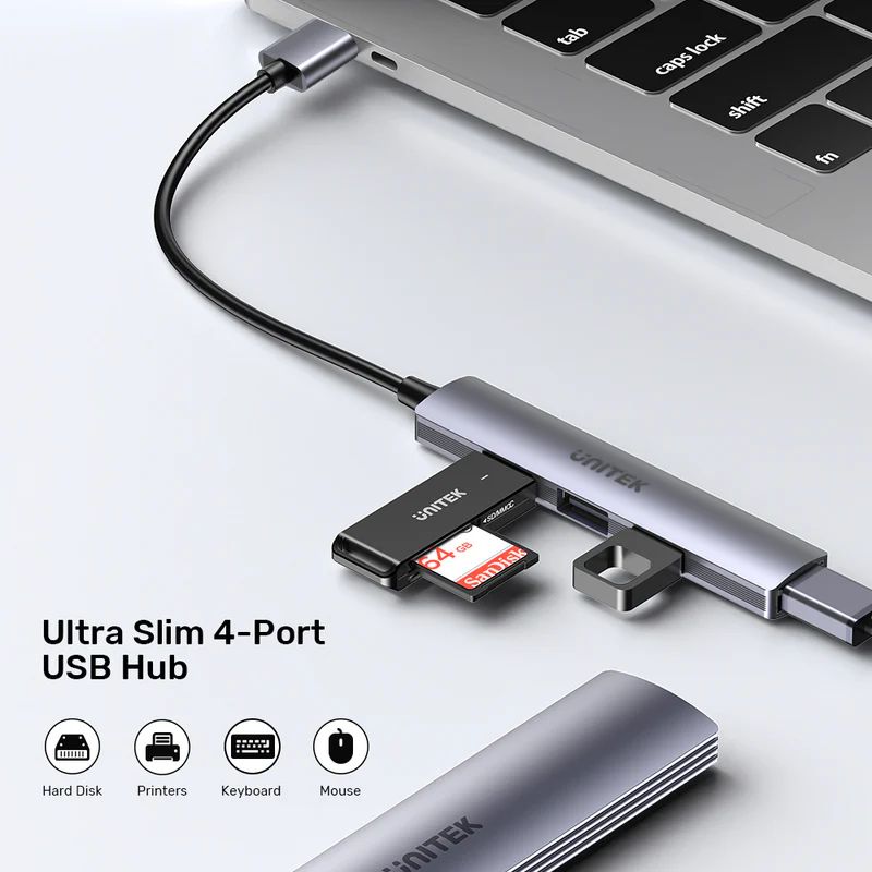 Unitek 4-in-1 USB-A Hub Space Grey
