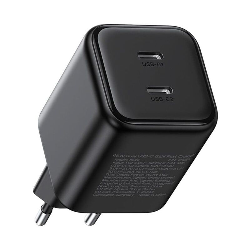 UGREEN Dual Network charger 45W 2x USB-C PD 3.0 GaN Black