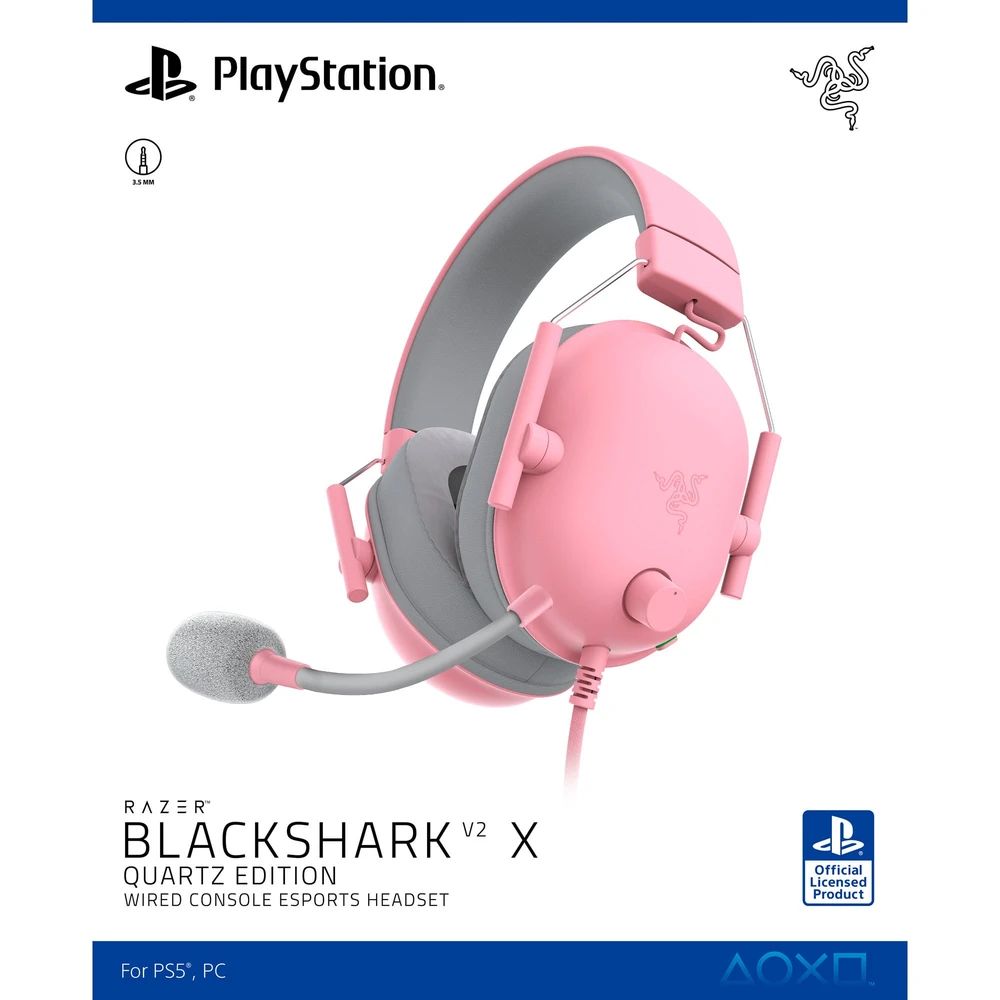 Razer Blackshark V2 X for PlayStation Headset Quartz