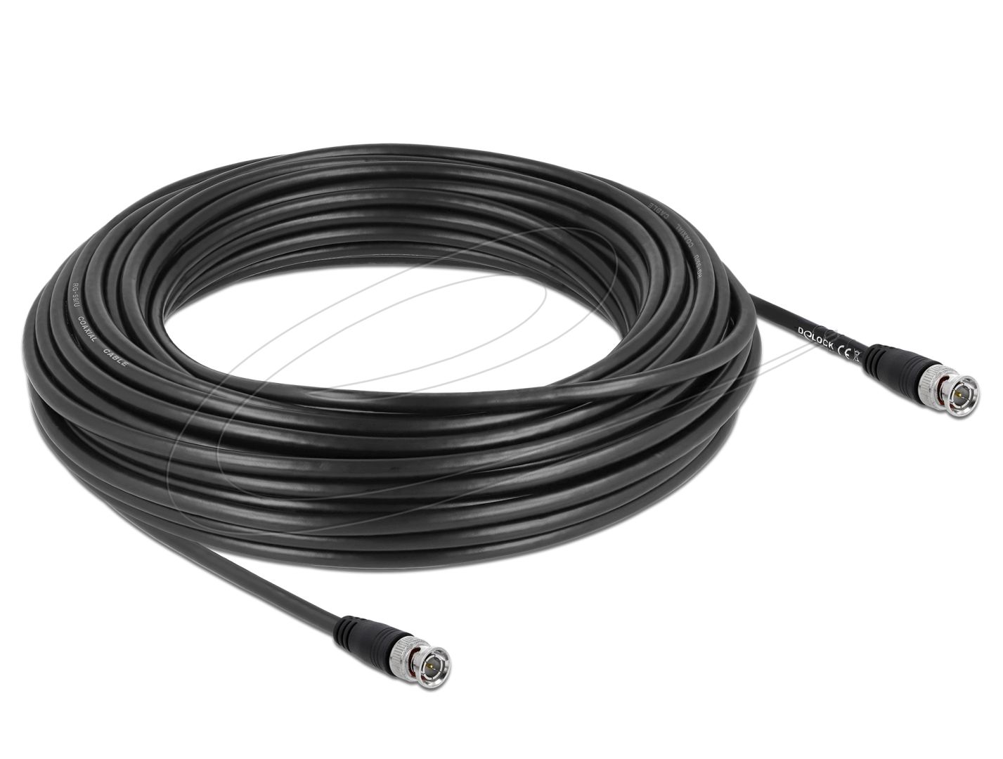DeLock BNC male to BNC male 75 Ohm cable 20m Black