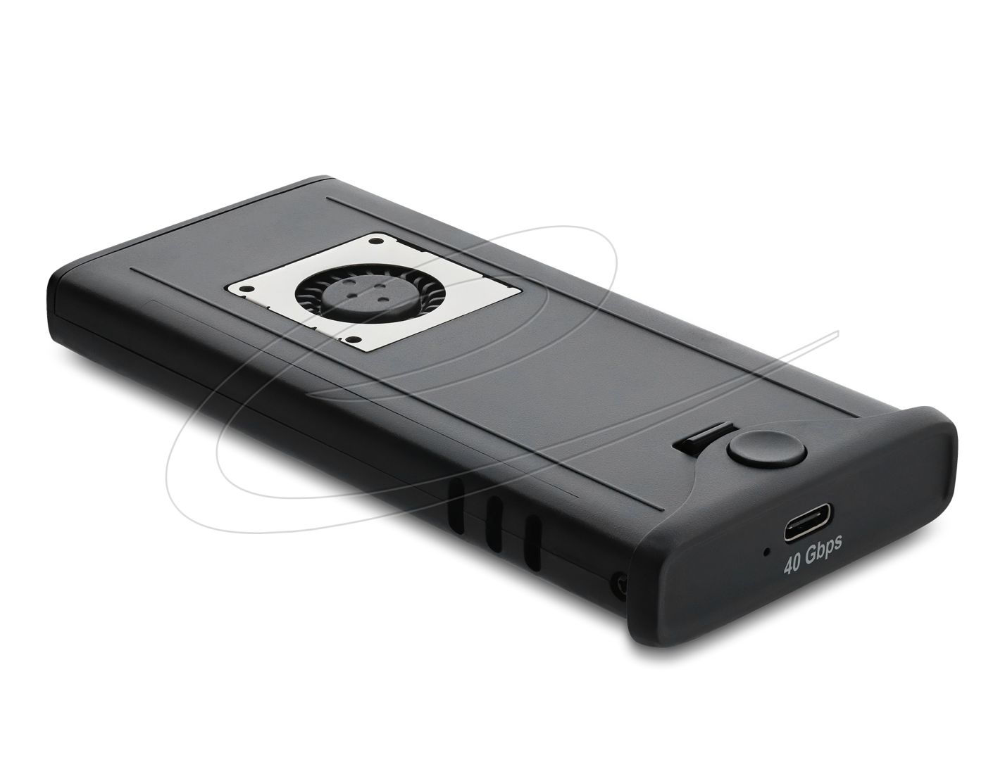 DeLock USB Type-C 40Gbps Enclosure for 1xM.2 NVMe PCIe SSD with fan Tool Free Black