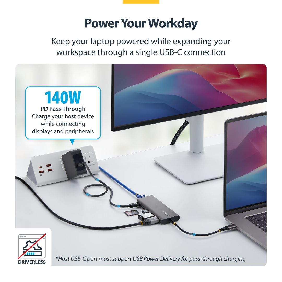 Startech 6-Port USB-C Multiport Adapter Black