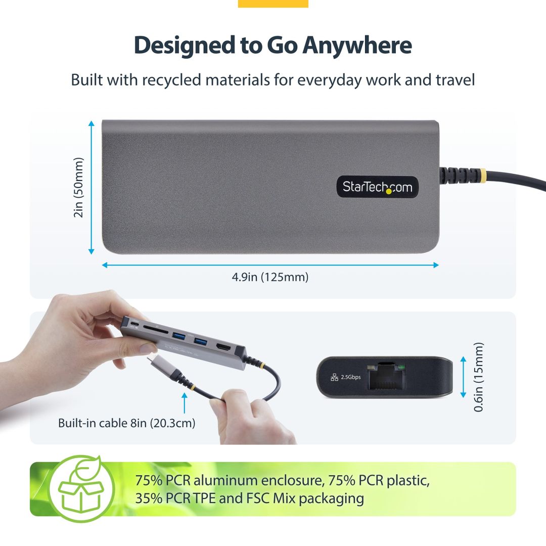 Startech 6-Port USB-C Multiport Adapter Black