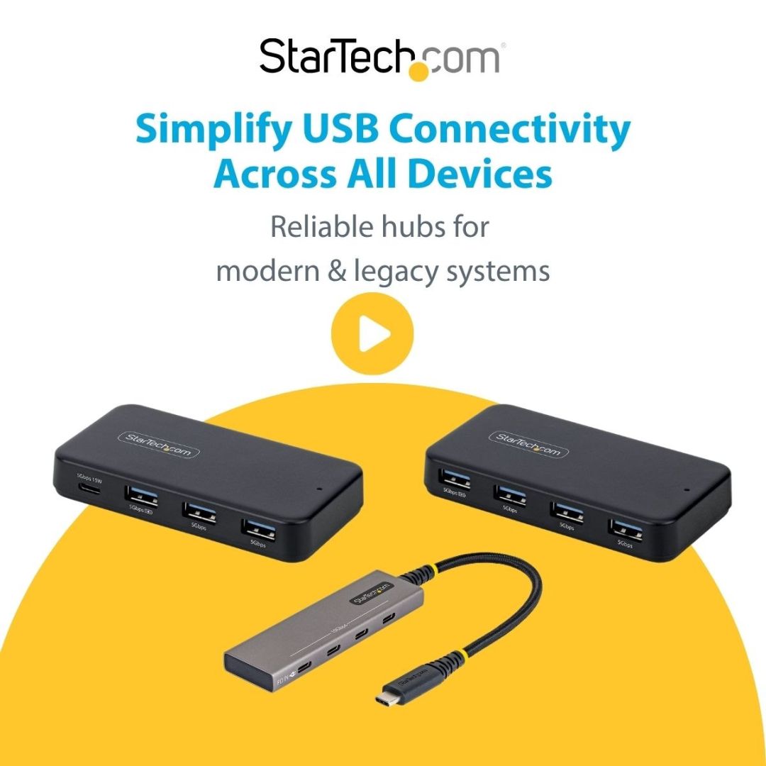 Startech 4-Port USB-C Hub Black