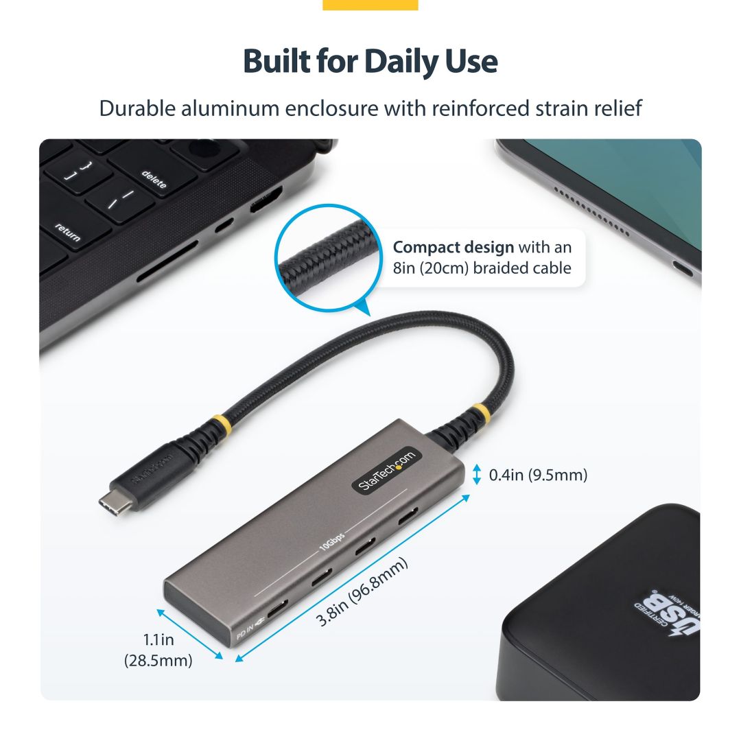 Startech 4-Port USB-C Hub Black