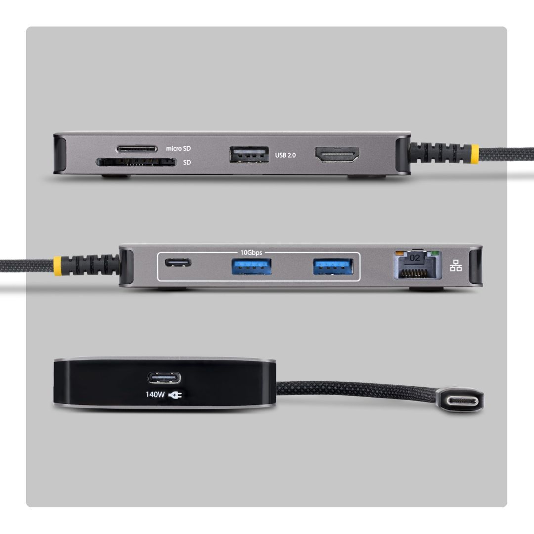 Startech 7-Port USB-C Multiport Adapter 4K 60Hz Gray