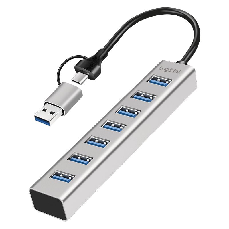 Logilink 7-portos USB3.2 HUB Aluminium