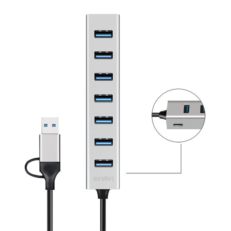 Logilink 7-portos USB3.2 HUB Aluminium