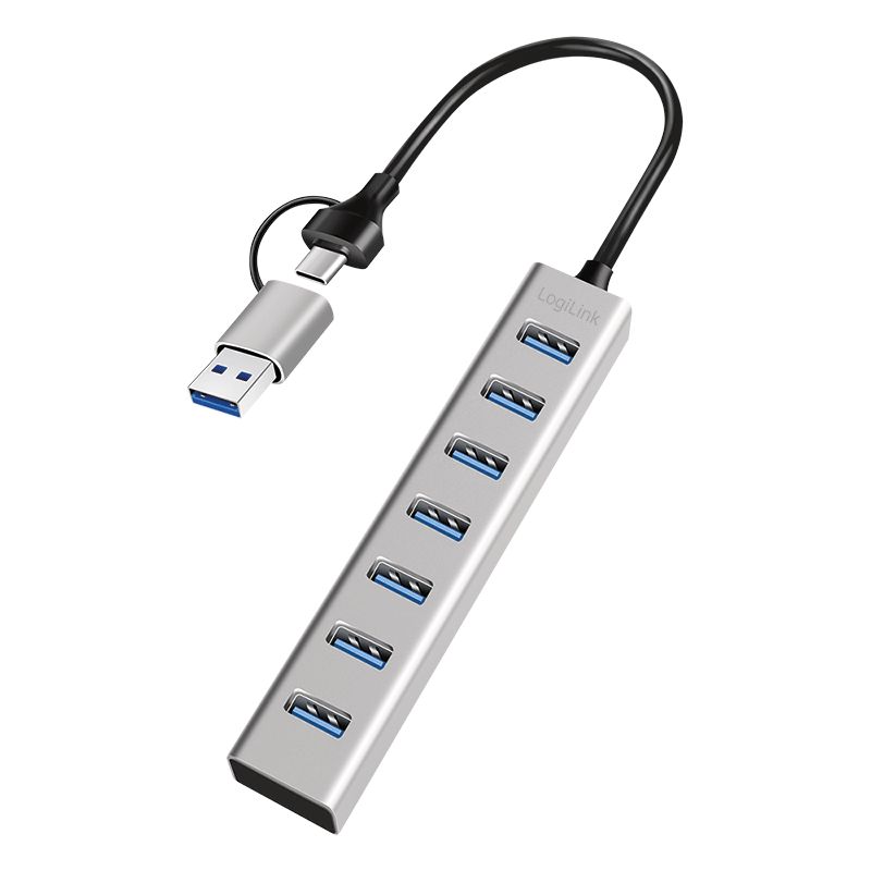 Logilink 7-portos USB3.2 HUB Aluminium