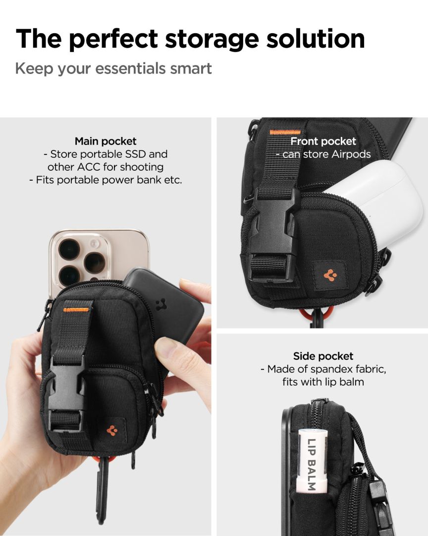 Nomad Spigen Portable Organizer Pouch SnapZip MagSafe, black