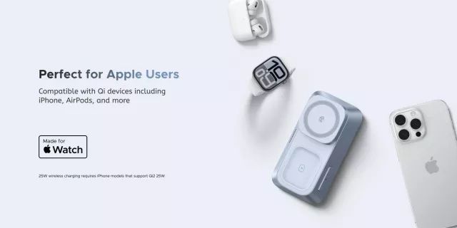 UGREEN MagFlow 3-in-1 Magnetic Wireless Charger Qi2.2, 25W MagSafe Compatible Blue