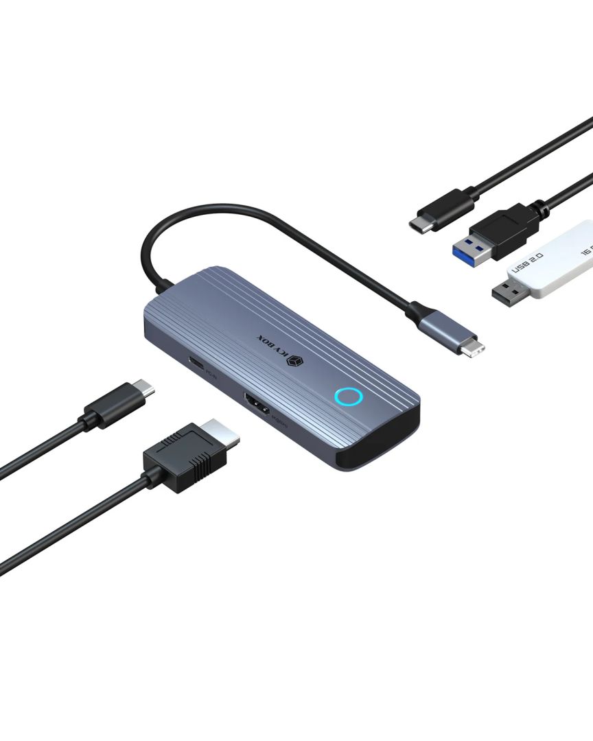 Raidsonic IcyBox 5-in-1 Travel DockingStation with off-screen button