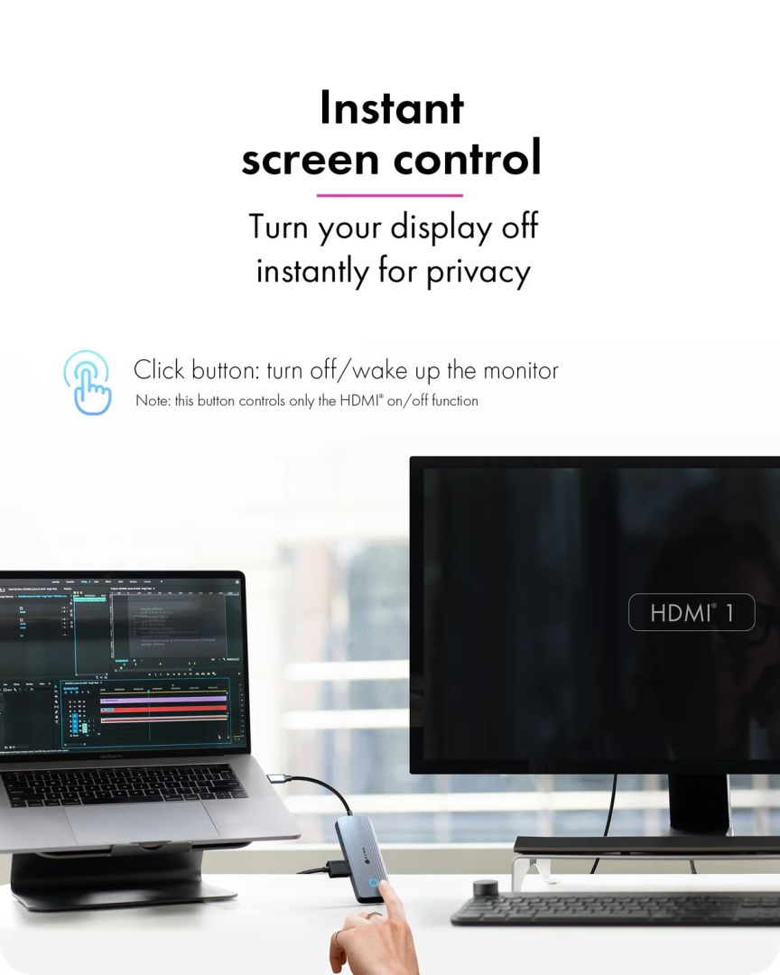 Raidsonic IcyBox 5-in-1 Travel DockingStation with off-screen button