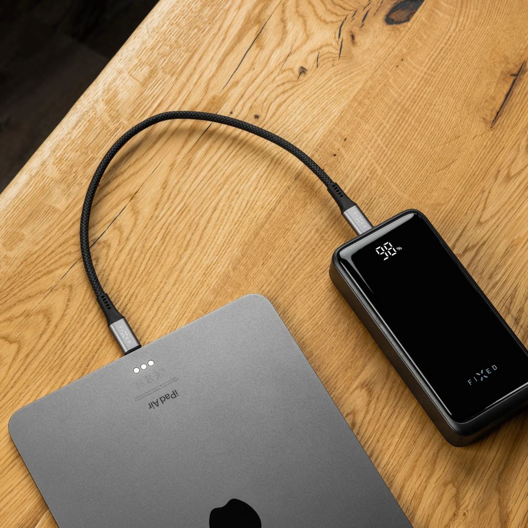 FIXED USB-C/USB-C PD 3.1 USB4 Gen3 40Gbps 8K60Hz 240W kábel, 0,35m fekete