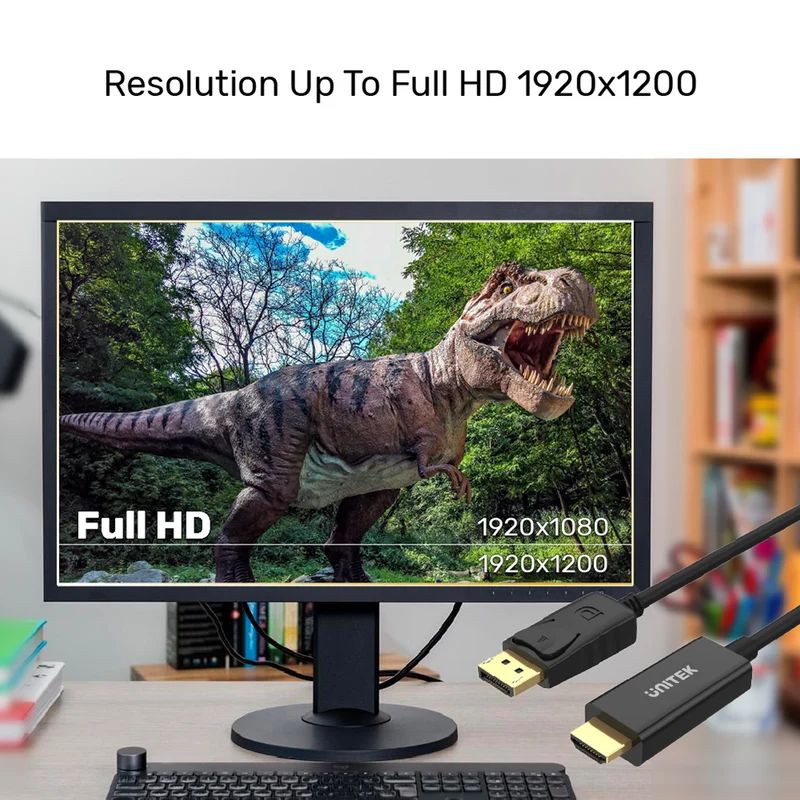 Unitek Y-5118CA DisplayPort to HDMI 1080P Full HD Cable 1m Black