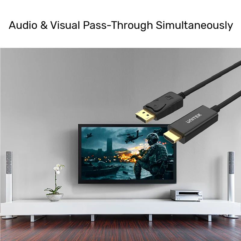Unitek Y-5118CA DisplayPort to HDMI 1080P Full HD Cable 1m Black