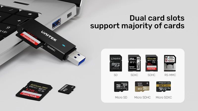 Unitek Y-9327A USB-A Card Reader Black
