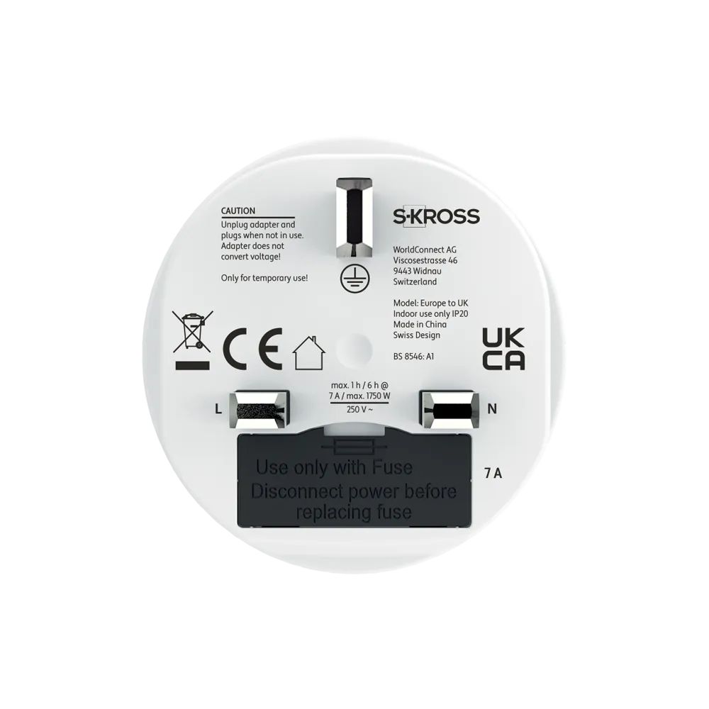 SKROSS Europe to UK 2-Pack Country Travel Adapter