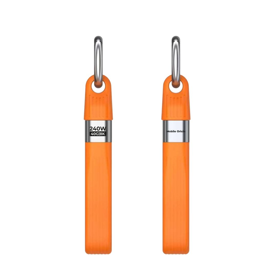 Mobile Origin CB17 240W 40Gbps 8K USB-C Keychain Cable Orange