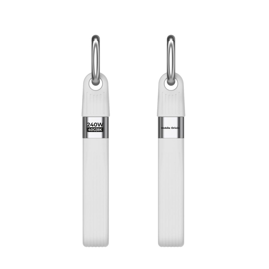 Mobile Origin CB17 240W 40Gbps 8K USB-C Keychain Cable White