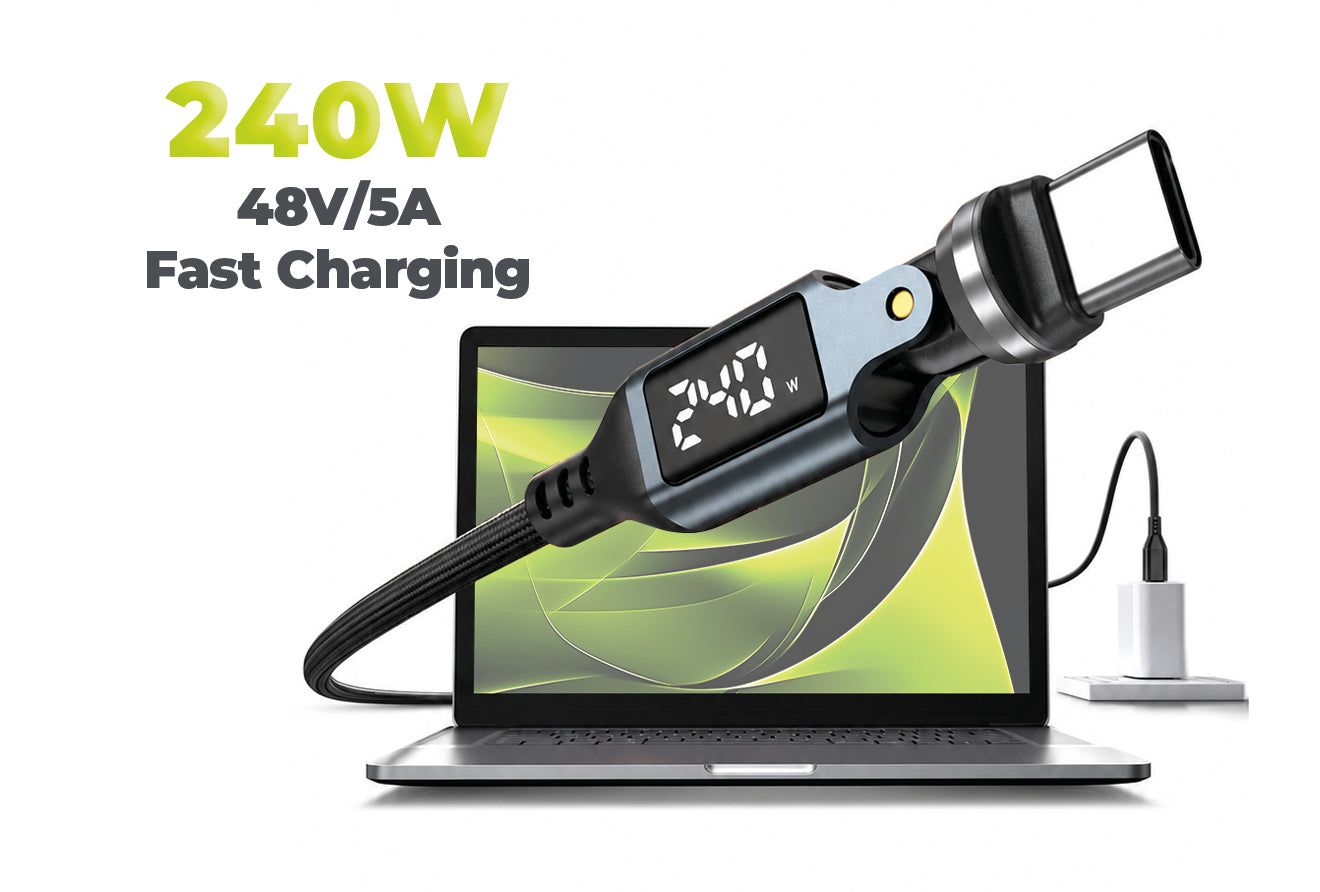 Mobile Origin CB16 240W Display 540° Rotating USB-C to USB-C Cable 1m Black