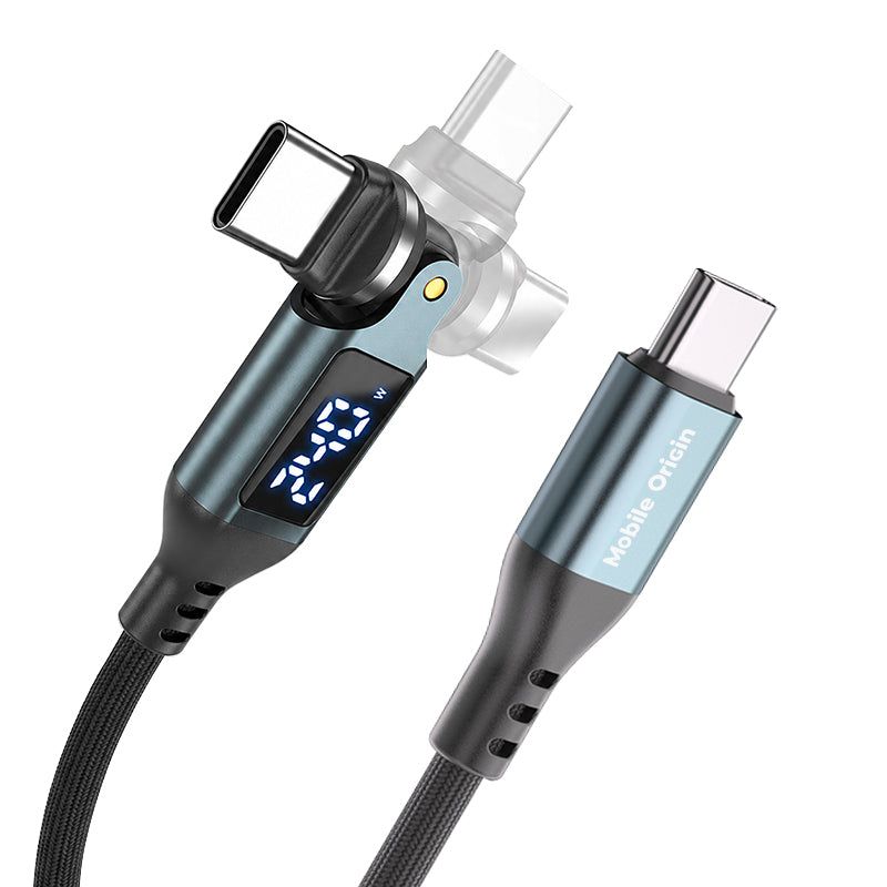 Mobile Origin CB16 240W Display 540° Rotating USB-C to USB-C Cable 1,8m Black