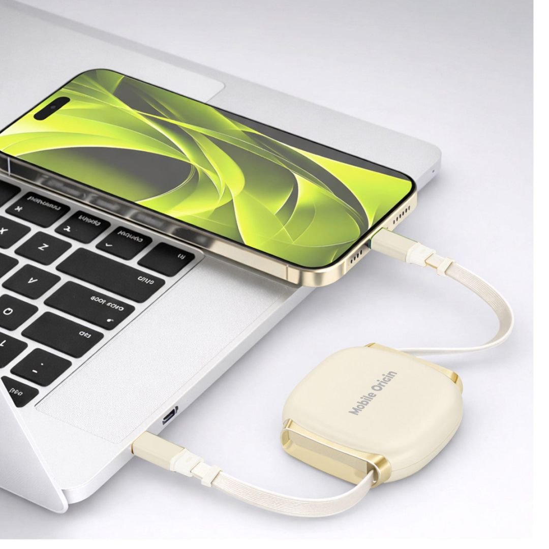 Mobile Origin Mobile Origin 100W Retractable Cable Box USB-C to USB-C CB7 Beige