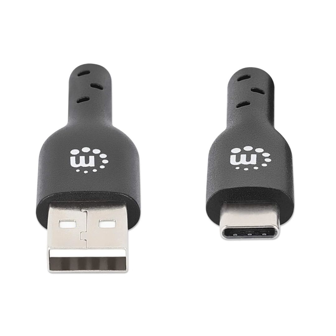 Manhattan USB2.0 Type-A Male to Type-C Male Cable 2m Black