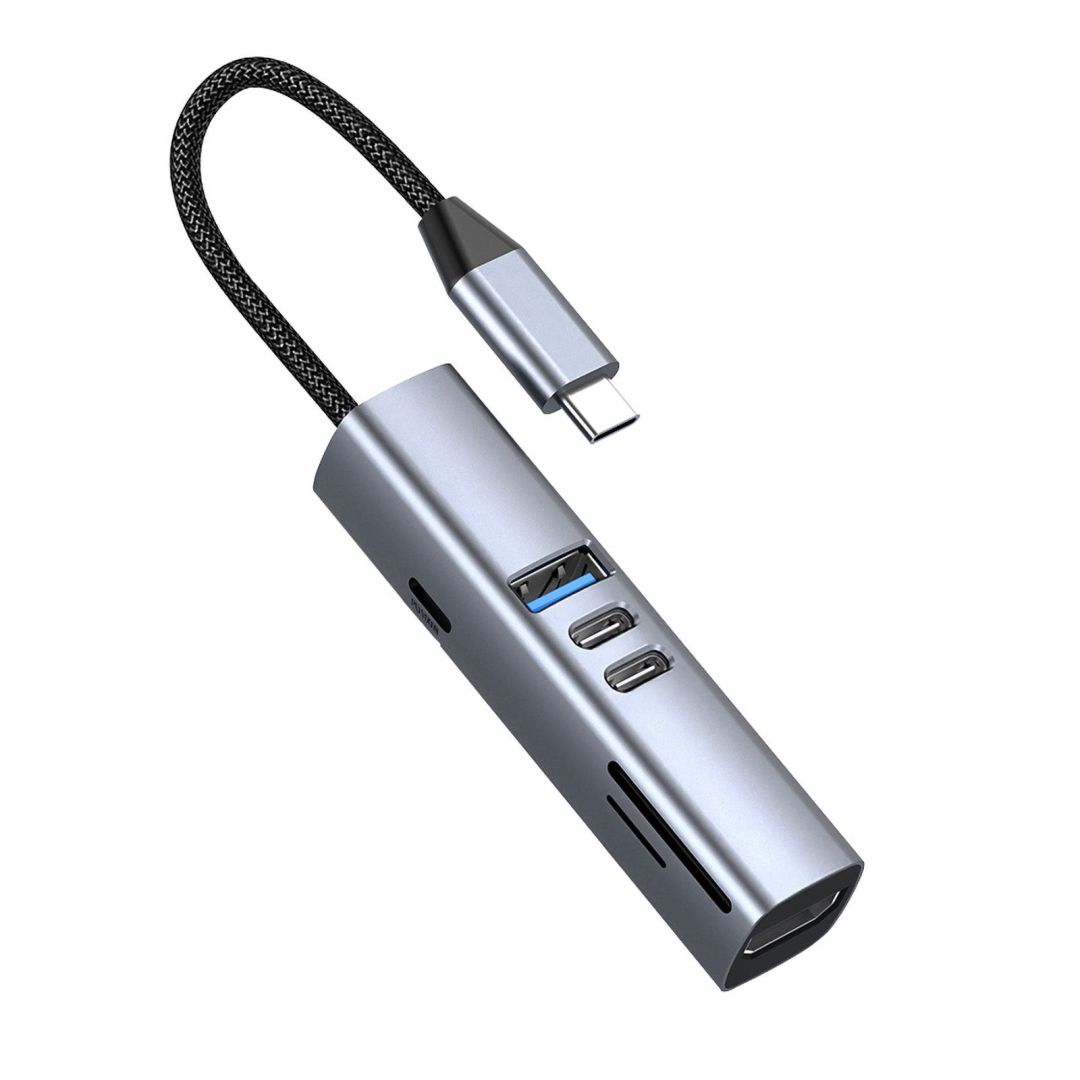 Mobile Origin USB-C Hub 7-in-1 HB2, HDMI, 3× USB-C, USB-A, TF/SD Slot, 5 Gb/s, Space Gray