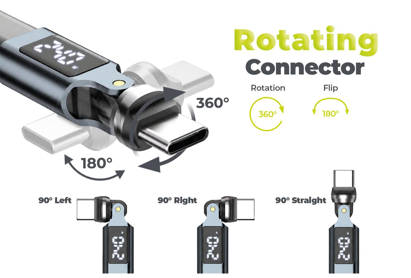 Mobile Origin CB15 240W Display USB-C Rotation 540° Adapter Black
