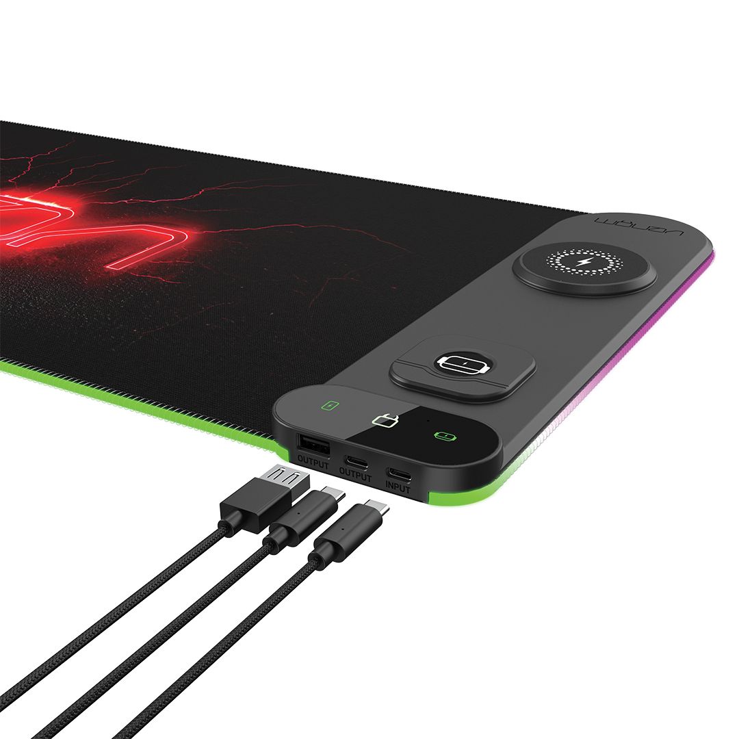 Venom Pro Charger LED Gaming Surface Egérpad Black