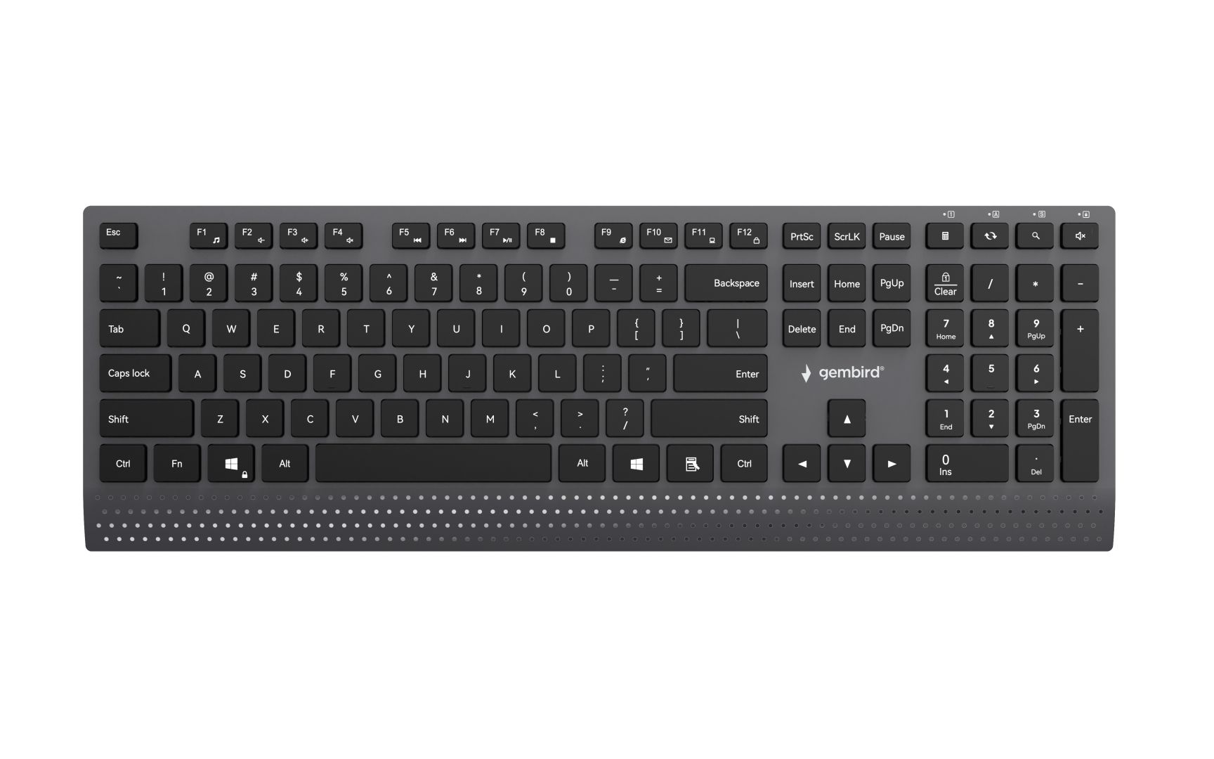 Gembird KB-MCH-06 Slim Wired Multimedia Keyboard Black US 
