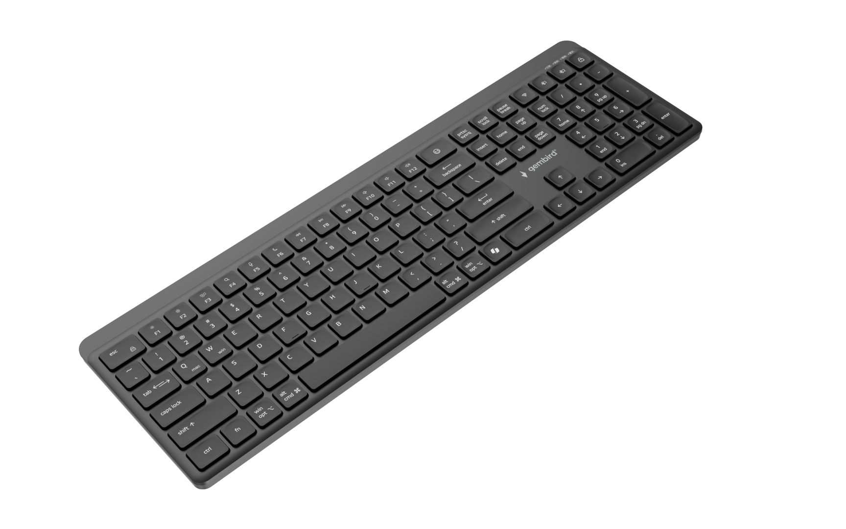 Gembird KB-WPS-03 Dual-Mode Pro Business Slim Wireless Bluetooth Keyboard Black US