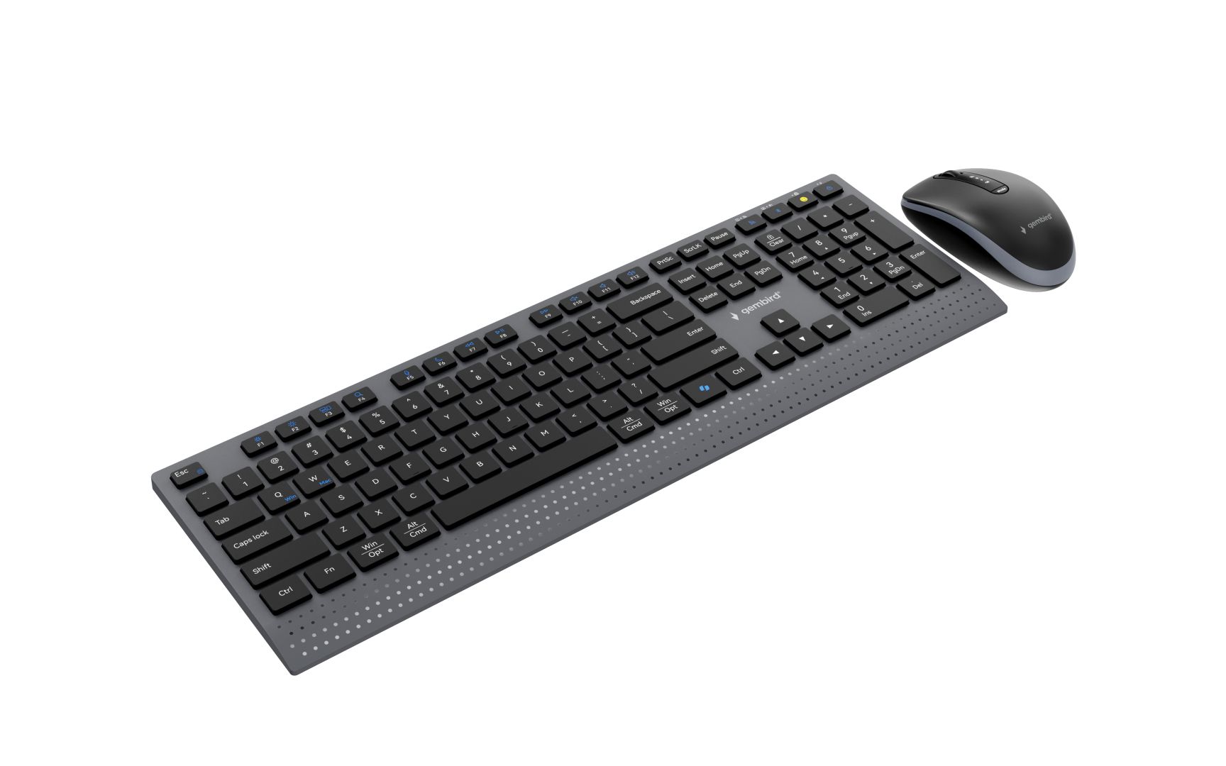 Gembird KBS-WPS-02 Dual-Mode Slim Wireless Bluetooth Keyobard Combo Black US