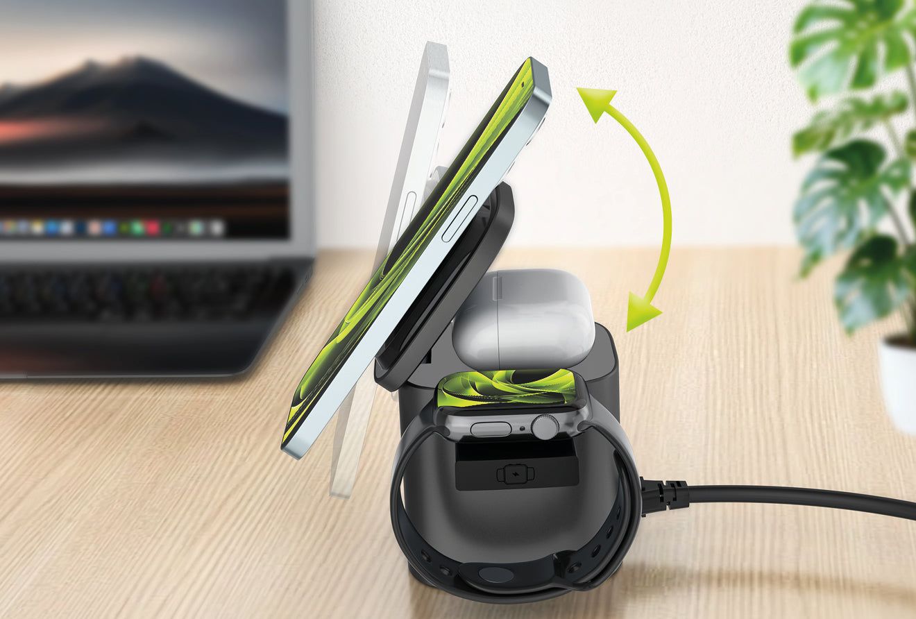 Mobile Origin 100W Qi2 25W Foldable Charger PW37 MagSafe Compatible Space Gray