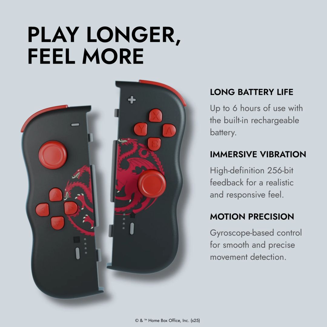 Lexip Twinpads Bluetooth Gamepad Game of Thrones Targaryen Black