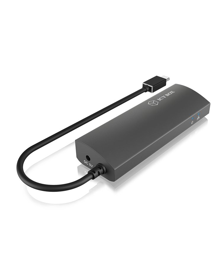 Raidsonic IcyBox IB-HUB1406-C 3-portos USB3.0HUB with LAN Black