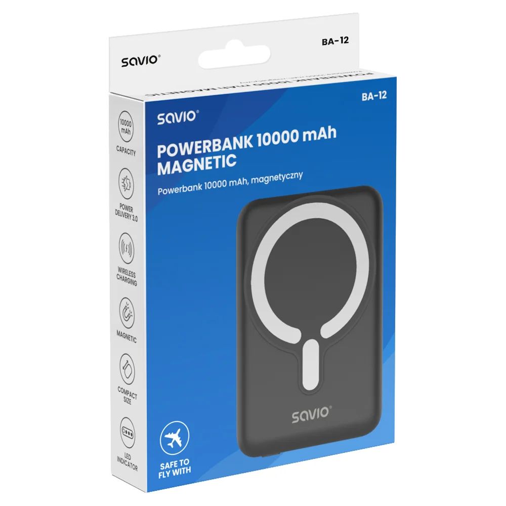 Savio BA-12 10000mAh Powerbank Black