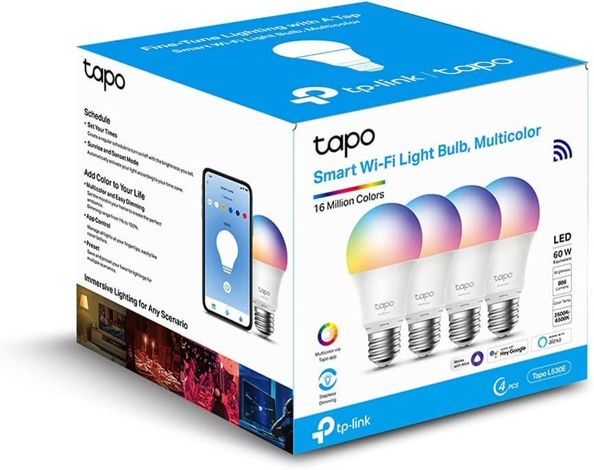 TP-Link Tapo L530E Smart Wi-Fi Light Bulb Multicolor (4-pack)