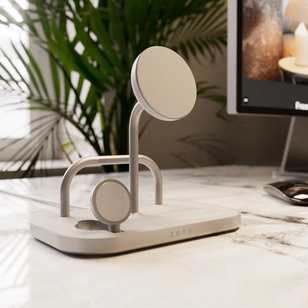 Zens 4-1 Wireless Charger White/Silver