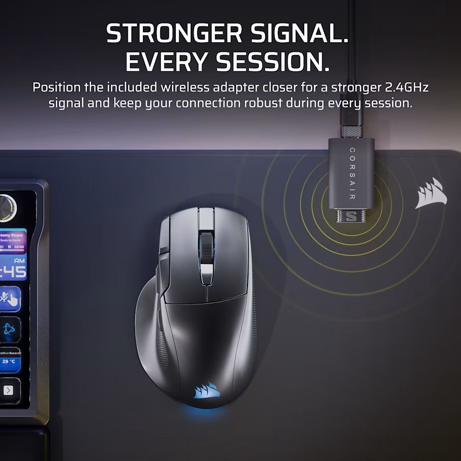 Corsair Nightsword v2 Gaming Wireless Bluetooth Mouse Black