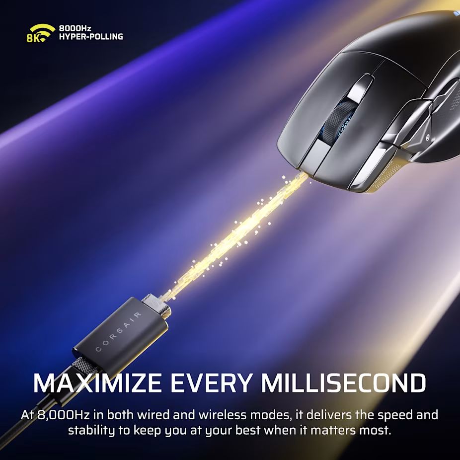 Corsair Nightsword v2 Gaming Wireless Bluetooth Mouse Black