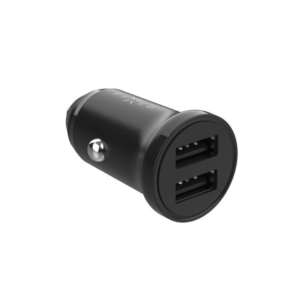 FIXED USB autós töltő 2 USB aljzattal 15W + USB/micro USB kábel, fekete, FIXCC15N-2UM-BK
