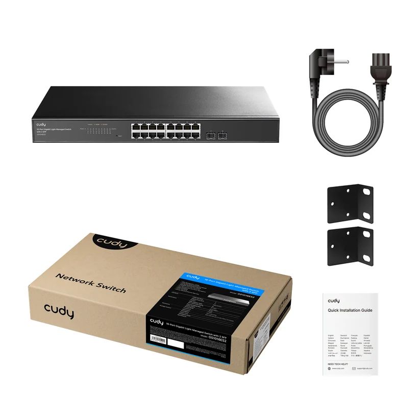Cudy GS1016ES2 16-Port Gigabit Light-Managed Switch with 2 SFP