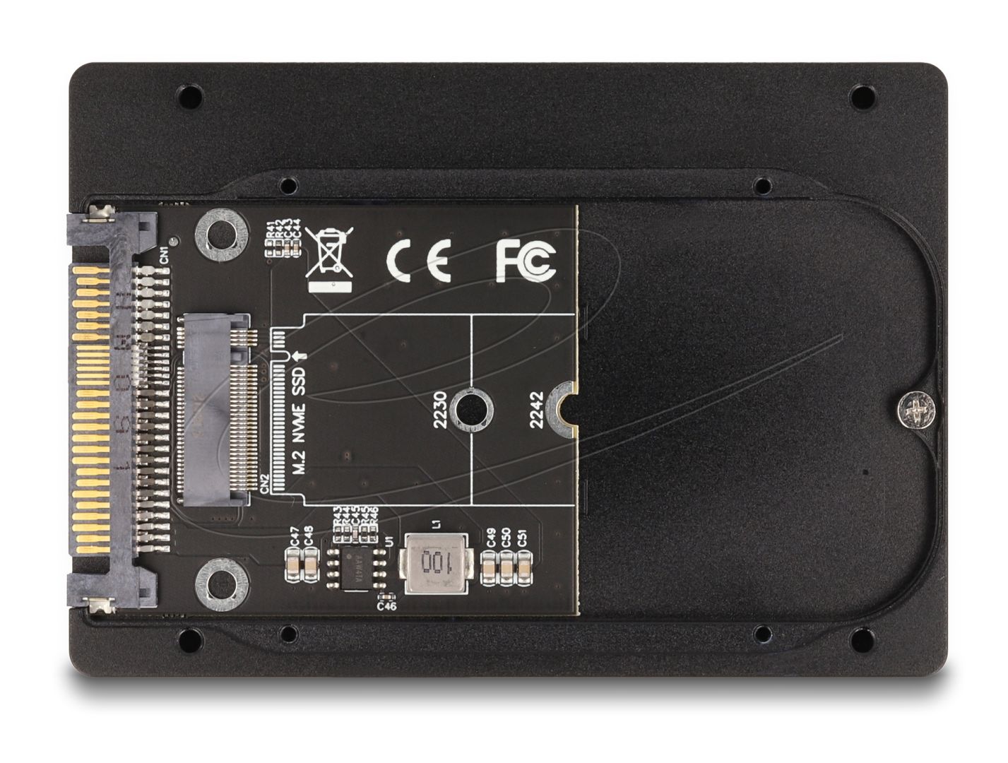DeLock 2.5″ Converter U.2 SFF-8639 to M.2 NVMe Key M 7mm Black