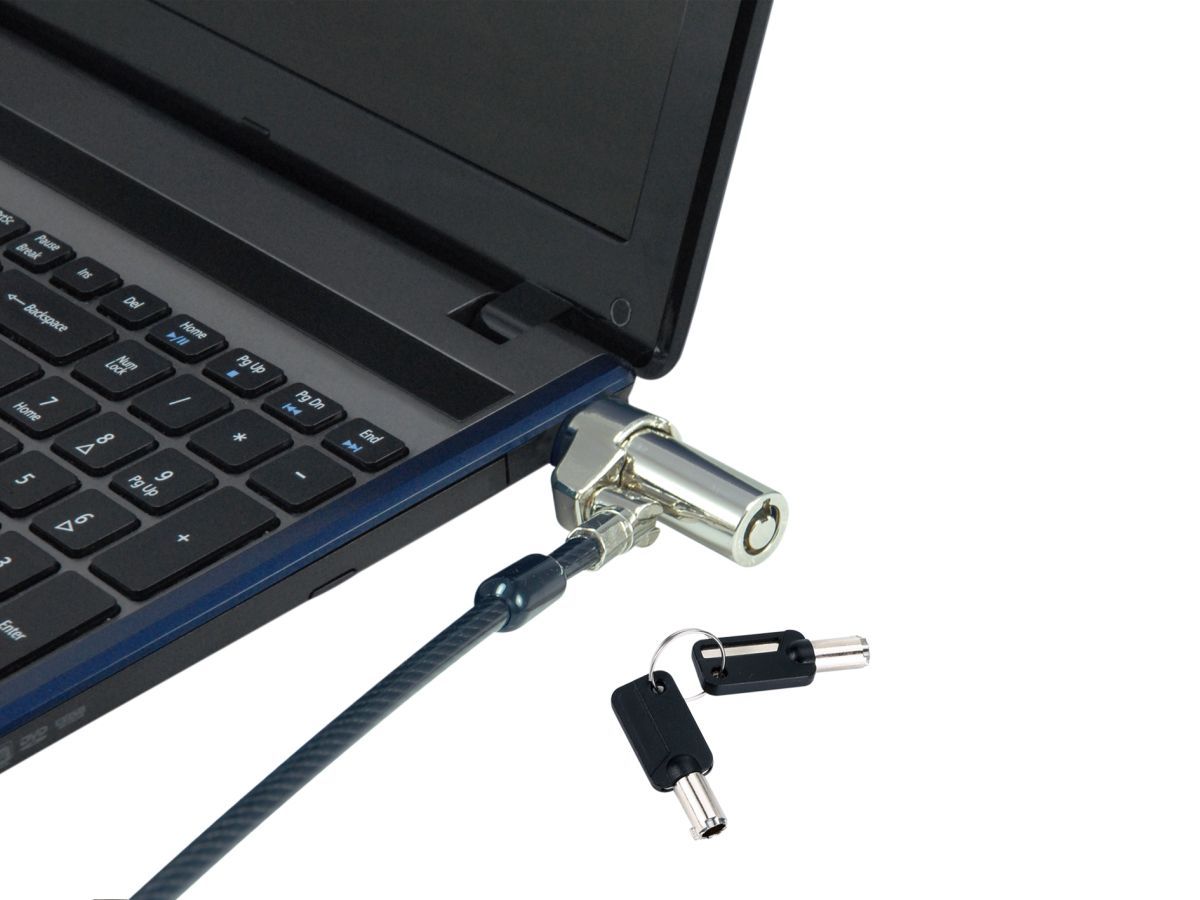 Conceptronic  CUSTODIO02BNTM Keyed Dual Head Laptop Lock Master Keyed Compatible 1,8m Black