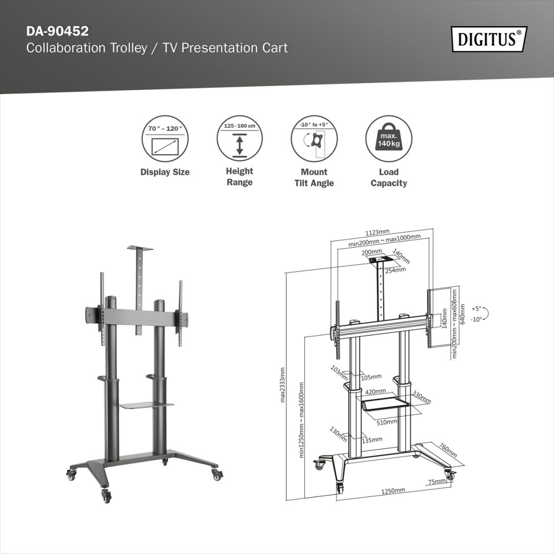 Digitus TV Cart 70-120