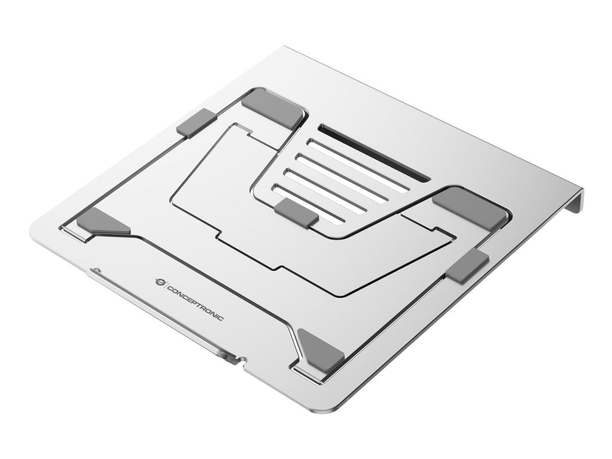 Conceptronic  DONN35S Laptop Stand with 7-in-1 USB-C MST Docking Station Silver