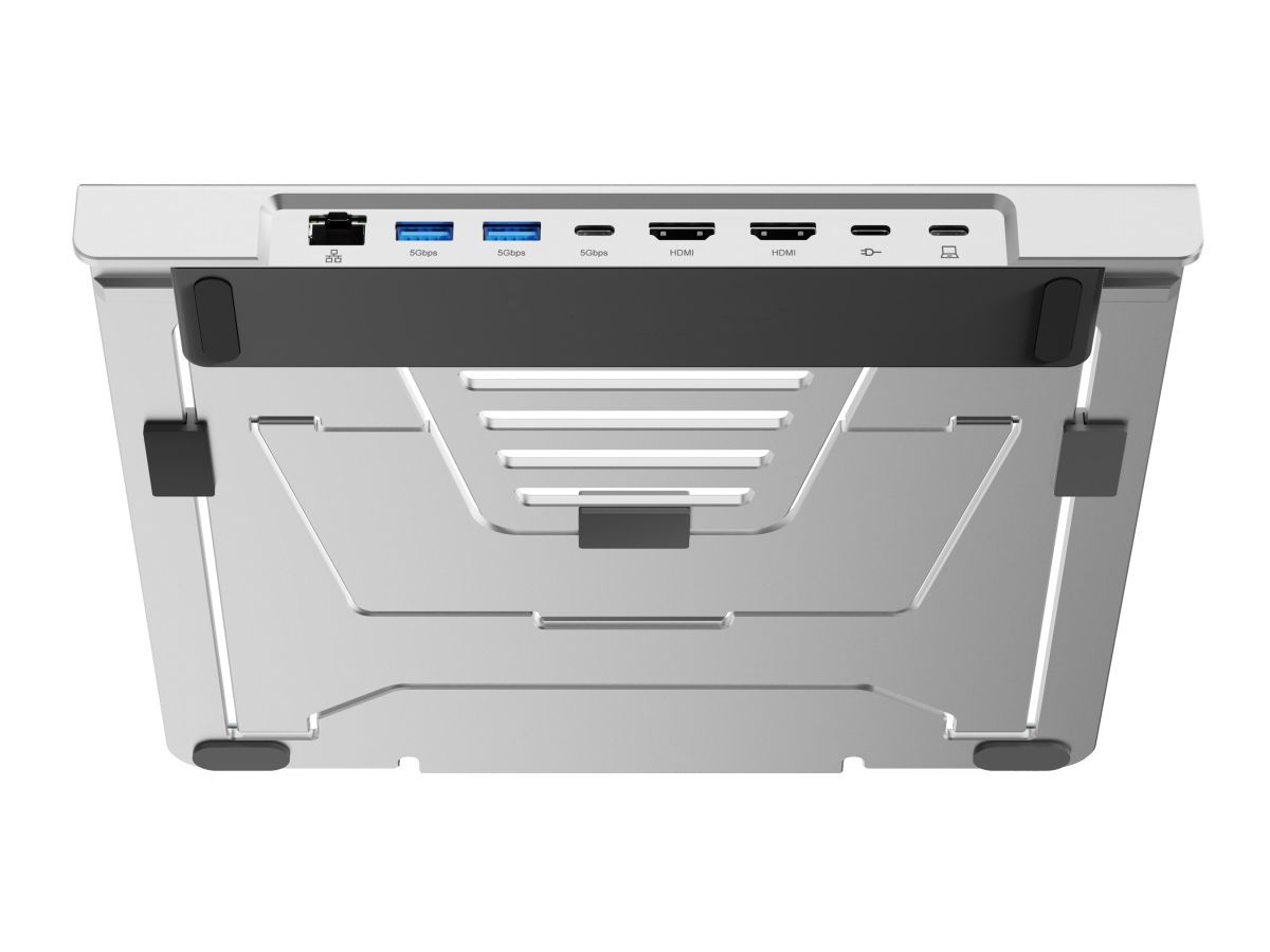 Conceptronic  DONN35S Laptop Stand with 7-in-1 USB-C MST Docking Station Silver